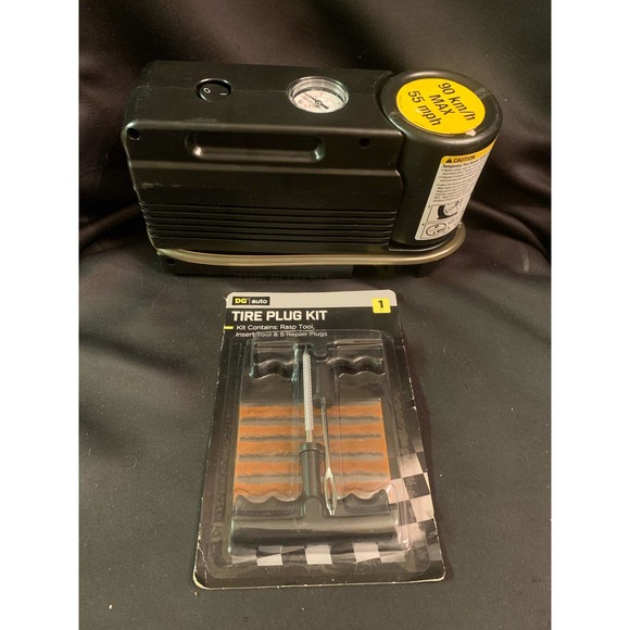Portable compact air compressor and tire repair kit - Picture 1 of 11